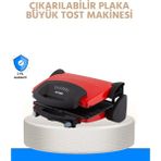 Allians 2000W Tost Makinesi, Çıkarılabilir Plakalar, Termostatlı, Kolay Temizlenir - Açık Bej