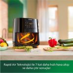 Allians Airfryer HD9252/90 Yağsız Fritöz 13 Ürün 7 Ön Ayar, Premium Siyah - Ahşap - Beyaz
