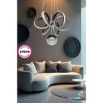 Allians Antrasit Kasa 3 Renk Yanabilen Şeker Camlı Modern LED Avize - Seçenek 1 - Ahşap