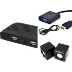 Allians Hd Uydu, Hdmı, VGA Çeviri ve Hoparlör ile Çok Fonksiyonlu Monitör Adaptörü - Ahşap