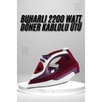 Allians Kırmızı Seramik Tabanlı 2200W Buharlı Ütü, Hızlı ve Kolay Ütüleme - Açık Bej