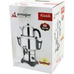 Allians Klasik Çay Seti, Demlik, Su Kazanı, Elektrikli Semaver, 60 Bardak, 6l, Tek Musluk, 1500W - Açık Bej