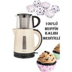 Allians Krem Optimal Plus Elektrikli Çay Makinesi ve 100'LÜ Muffin Kalıbı Seti