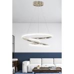 Allians Krom Kasa Beyaz Işık Modern LED Avize, Galaksi Tasarımı, Şık ve Zarif - Seçenek 1 - Ahşap - Bej