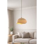 Allians Modern Beton Görünümlü Bohem Sarkıt Avize, Rustik Tarz, E27. - Seçenek 1 - Ahşap - Beyaz