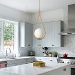 Allians Modern Beyaz Camlı Eskitme Sarkıt, Mutfak ve Salon Dekorasyonu - Seçenek 1 - Ahşap - Beyaz