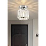 Allians Modern Kristal Taşlı Tekli Plofonyer Avize ile Şıklık ve Zarafet - Seçenek 1 - Altın - Gri