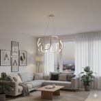Allians Modern LED Avize, 60 Cm, 3 Renk Işık, Enerji Tasarruflu, 4 Kasa Seçeneği - Seçenek 1 - Ahşap - Beyaz