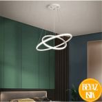 Allians Modern LED Avize Çiftli Beyaz Işık ve Kasa, Şık ve Aydınlatıcı Tasarım - Seçenek 1 - Ahşap - Beyaz