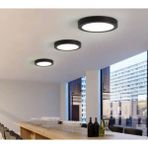 Allians Modern Siyah Plafonyer Panel LED Avize, 6500K Beyaz Işık - Seçenek 1 - Ahşap