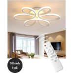 Allians Modern Stella Beyaz Kasa Ledli Plofonyer Avize 60 cm Çap - Seçenek 1 - Ahşap - Beyaz