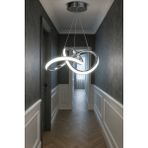 Allians Modern Tek Renk Beyaz Işık Krom Kasa Power LED Avize - Seçenek 1 - Ahşap