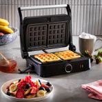 Allians Pratik Waffle ve Tost Makinesi, Şık Siyah Tasarım - Ahşap