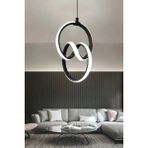 Allians Siyah Kasa ile Beyaz Işıklı Modern LED Avize, Salon, Mutfak ve Antre Dekorasyonu - Seçenek 1 - Ahşap