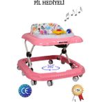Allians Yumuşak Işıklı ve Müzikli Yürüteç, Güvenli ve Eğlenceli Yürüyüş Desteği - Ahşap - Bej