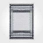 Allie Çerçeveli Gri Polyester Dikdörtgen Pamuk Makinada Yıkanabilir Kaymaz Taban Dijital Makine Baskı Salon Halı-I-Cr-İskandinav-3093PC-80x200