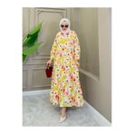 ALLİNOFFİCİAL Orkide Desen Mango Tensel Elbise Sarı