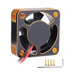 AllinRC 30 mm RC Motor Soğutma Fanı Soğutucu ESC Soğutma Fanı RC Araba için 1/8 1/10 1/12 Ölçekli 540 550 Fırçasız Motor Fırçalı (Siyah-Altın)
