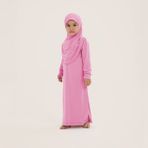 Allnoor Kids Islami Çocuk Tek Parça Namaz Elbisesi - 6 - 8 Yaş - Pembe