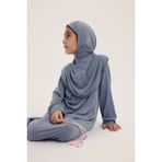 Allnoor Kids Tek Parça Kız Çocuk Namaz Elbisesi - 4 - 5 Yaş - Gri