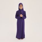Allnoor Kids Tek Parça Kız Çocuk Namaz Elbisesi - 9 - 11 Yaş - Mor