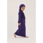ALLNOORKİDS İslami Tek Parça Kız Çocuk Namaz Elbisesi Mor