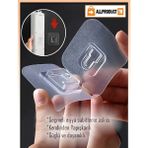 Allproduct TR All Product Şeffaf Geçmeli Klips Askı – Çift Taraflı Yapışkanlı, Delmeden Eşya Sabitleme ve Duvar Montaj Aparatı - 2 Adet