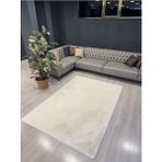 Allstar Carpet Modern Tavşan Tüyü Yumuşacık Tüy Dökmez Peluş Halı Krem - 80 x 150 cm