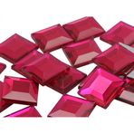Allstarco KraftGenius Takı Yapımı ve Giysi Kostüm Cosplay Süslemeleri için 12 mm Düz Arka Kare Akrilik Yapay Elmas - 40 Parça (Pembe Fuşya .MAR09)