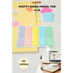 ALLStore 5 Renk Şeffaf Pastel Renk Dikdörtgen Yapışkan Ayraç – Fosforlu Not ve Sayfa İşaretleyici Postit 4525