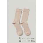Allunique Erkek Bej Doğal Merino Yün Ince Dikişsiz Soket Çorap - 39 - 42
