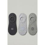 Allunique Penye Pamuk 3'lü Gri Asorti Görünmez Sneaker Çorap - 35 - 38 - Gri - Antrasit