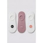 Allunique Penye Pamuk 3'lü Koyu Pembe Asorti Görünmez Sneaker Çorap - 39 - 42 - Çok Renkli