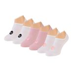 allunique SNEAKERS ÇORAP UNISEX 3'LÜ PAKET GÖRÜNMEZ PAMUKLU ÇORAP (BEYAZ,PEMBE,BEYAZ, 39-42)
