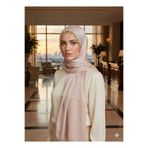 ALLURİNG THE BETTER ONE TASARIM ABİYE ŞAL ETRAFI ŞERİT TAŞLI BEJ-GOLD RENGİ TAŞLI