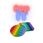 allwear Silikon Popit Duyusal Stres Giderici Oyuncak, 2'li Pop It- Kare Ve Yuvarlak Model