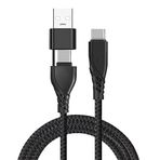 ALLY 2in1 USB Type C To PD Kablosu+USB Kablo SİYAH