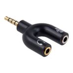 Ally 3.5 mm Kulaklık Mikrofon Çoklayıcı 3.5 mm Splitter Dönüştürücü AL-32497 - Siyah