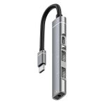 Ally 4in1 Type-C+3.5mm+Usb Girişli Çoğaltıcı Adaptör Çevirici HUB-(5775) - MCT1460-8458