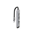 Ally 4in1 Type-C+3.5mm+Usb Girişli Çoğaltıcı Adaptör Çevirici Hub - Gri
