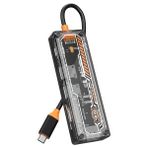 Ally 6in1 Type-C To Usb3.0 + Usb2.0 + Type-C Pd 100W + Sd + Tf + HDMI Çoğaltıcı Transparan HUB-1852 - Belirtilmemiş