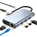Ally 7ın1 USB 3.0 + HDMI + RJ45 + Type-C Hub Adaptör Çevirici Dock STATION-(5775)