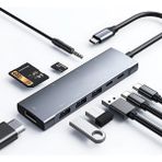 Ally 9 In1 Type C Hub 4K 30hz HDMI USB 3.0sdpd ADAPTÖR-(5775) - MS002J-6P4WF3 - Gri