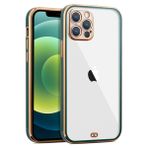 Ally Apple iPhone 12 Pro Max 6.7inç Gold Çerçeve Kamera Korumalı Bumper Kılıf - Yeşil