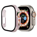 Ally Apple Watch Ultra 49mm için Hard PC Full Koruma Sert Armor Zırh Kılıf PEMBE