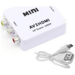 Ally Av To HDMI Mini Switch Rca Composit Audio Video HDMI Görüntü Çevirici Full Hd ve 720P DÖNÜŞTÜRÜ-(5775) - Beyaz