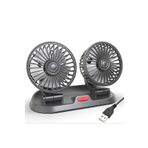 Ally F410 USB Çift Başlıklı Araç Fanı Oto Fan Vantilatör SİYAH