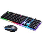 Ally G21 USB Led Işıklı Kablolu Q Siyah Klavye-Mouse Seti