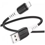Ally Hoco X82 iPhone Lightning To USB 2.4A Silikon Data ve Şarj Kablosu - Siyah
