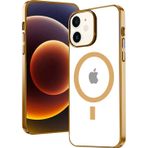 Ally İphone 12 - 12 Pro 6.1İnç Magsafe Uyumlu Renkli Kenar Silikon Kılıf-(5775)